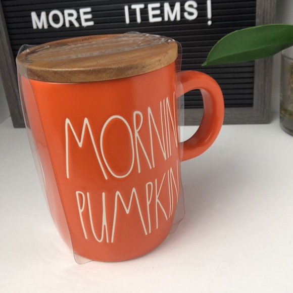 🛍️ New Rae Dunn Mornin’ pumpkin mug with topper - Picture 5 of 8